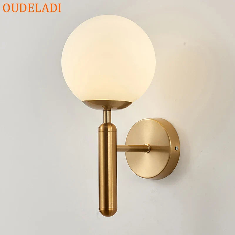 Axya Nordic Glass Ball Wall Lamp for Modern Living Spaces