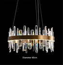 Axyaa Gold LED Chandelier: Modern Crystal Dining Room Lighting