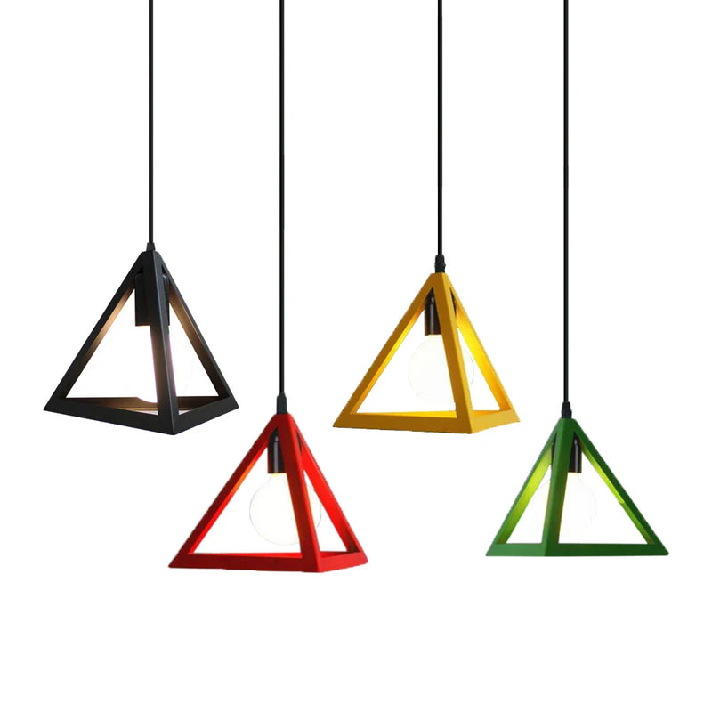 Axyaa Triangle Pendant Light Art Iron Hanging Lamp LED E27 Modern Fixture