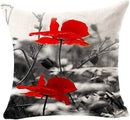 Axyaa Red Poppy Watercolor Cushion Cover