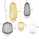 Axyaa Spokes Pendant Lamp: Modern Bird Cage LED Light for Kitchen, Dining Room & Home Decor