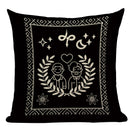 Axyaa Mexico Skull Decor Pillow Cover - Black Tarot Horror Ghost Home Decor