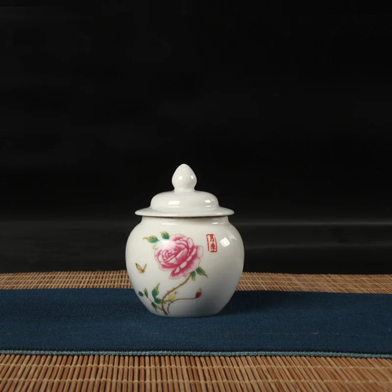 Axya Ceramic Tea Cans: Elegant Kitchen & Desktop Storage Jars for Condiments, Candy, Fruit.