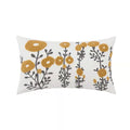 Daisy Floral Geometric Embroidery Pillow Cover 45x45cm Yellow Blue Soft Cozy
