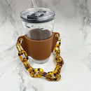 Axyaa Portable Glass Bottle Holder Strap PU Leather Beverage Cover