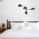 Axyaa Loft Antique Swing Arm Wall Sconce with 3 Heads Black Finish