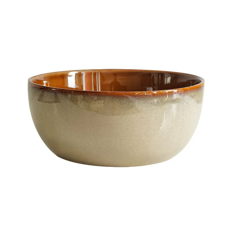 Axya 2400ml Ceramic Soup Bowl Large Salad Fish Deep Plate for Japanese Restaurant