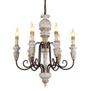 Axyaa Vintage Rustic Chandelier in Antique White for Elegant Home Lighting