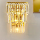 Axyaa Gold Crystal LED Wall Lamp Clear Glass Sconce Elegant Living Room Lighting