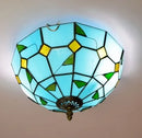 Axyaa Stained Glass Round Ceiling Light for Asile, Bedroom, Kitchen
