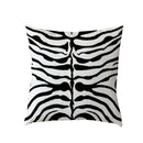 Zebra White Geometric Trilateral Watercolor Cushion Covers by Axyaa