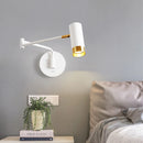 Axyaa Swing Arm Wall Light for Bedside Reading - Black/White, E27 Bulb, Eye Protection