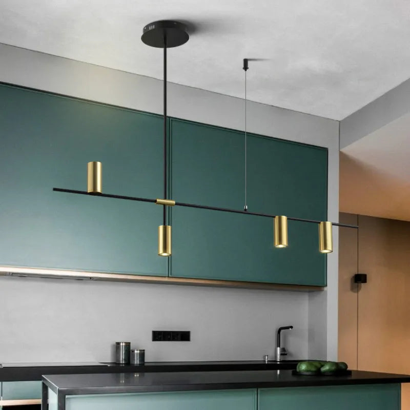 Axyaa Minimalist Black Chandelier for Luxurious Dining Room