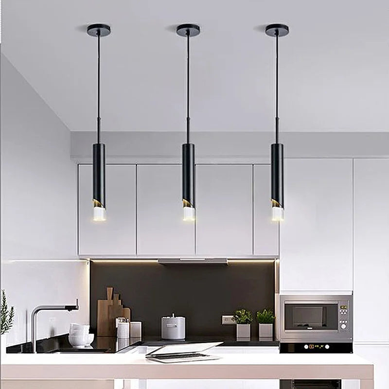 Axyaa Nordic Minimalist LED Pendant Lamps Acrylic Chandelier for Home and Office Lighting
