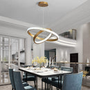 Axyaa Gold Circle Chandelier: Modern LED Indoor Lighting Fixtures