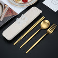 Axyaa Stainless Steel Cutlery Set with Box - Portable Dinnerware Kit