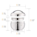 Axyaa Double Wall Vacuum Thermal Lunch Box: Stainless Steel, Insulated, Bento Container