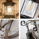 Axyaa Industrial Vintage Wooden Glass Wall Lamp for Home and Restaurant