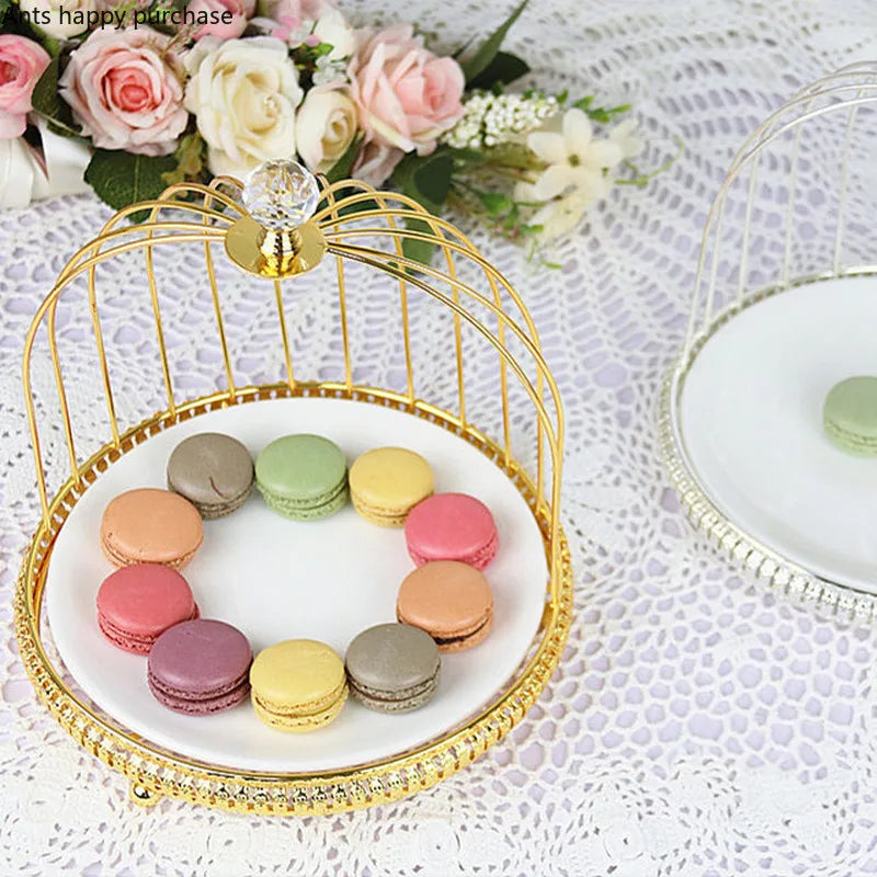 Axya Two-Tier Ceramic and Metal Cake Stand Display Tray