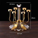 Axya Metal Cup Holder Set for 6 Glasses Embedded in Living Room Storage Rack