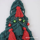 Handwoven Macrame Christmas Tree Wall Hanging with Tassels, Bells - Axyaa Boho Decor