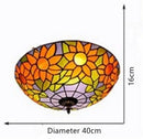Axyaa Stained Glass Round Ceiling Light for Asile, Bedroom, Kitchen