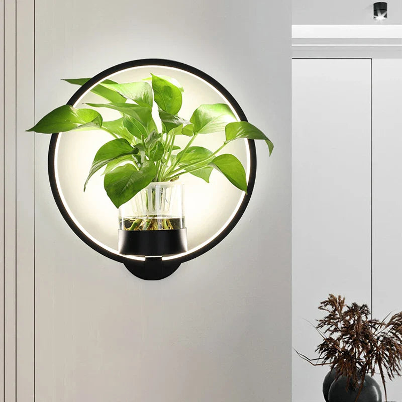 Axya LED Plant Wall Lamps Glass Water Wall Sconce Interior Decor Lighting