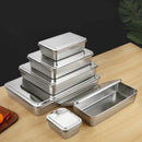 Axyaa Stainless Steel Serving Tray with Lid, Rectangle Buffet Organizer & Food Storage