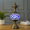 Axyaa Mediterranean Art Deco Turkish Mosaic Table Lamp - Handcrafted Glass Bed Light