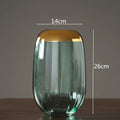 Axyaa Glass Vase: Golden Transparent Modern Home Decor Handicraft