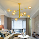 MDWELL G9 LED Chandelier Black/Gold Modern Pendant Lighting for Living Room, Bedroom - Axyaa