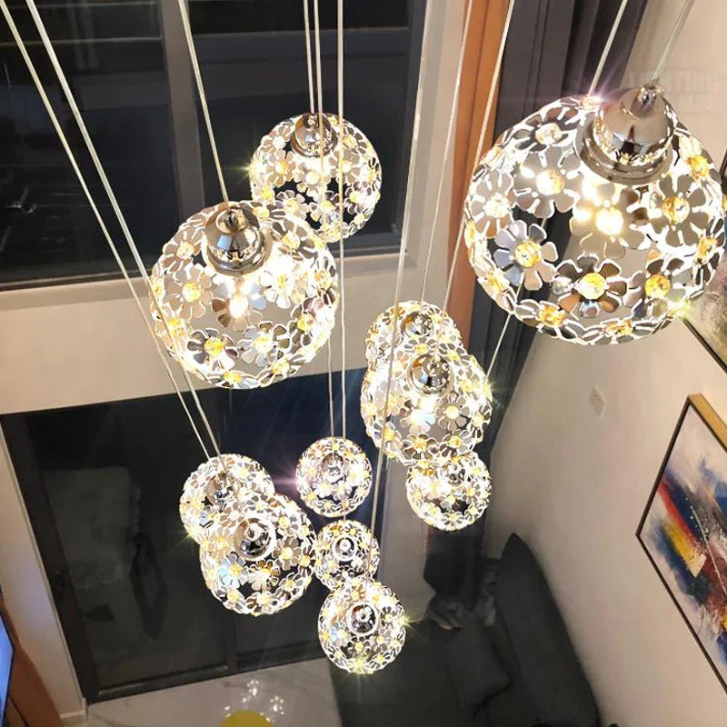 Axya Nordic Aluminum Flower Pendant Lights for Living Room, Bedroom, Dining - E27