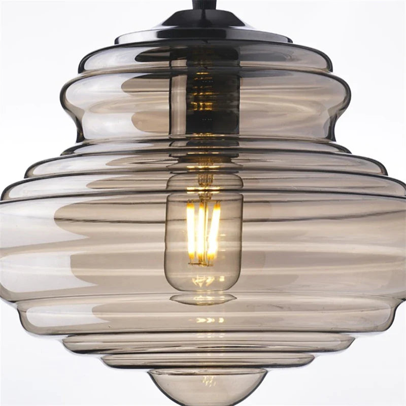 Axyaa Retro Glass Pendant Light for Dining Room, Restaurant, Bar - Staircase Hanging Lamp