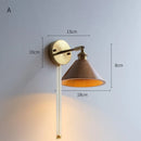 Axyaa Adjustable Wooden Wall Lamp with Copper Arm, Modern LED Wall Sconce