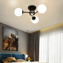 Axyaa Modern Milk Glass Ceiling Light Fixture with E27 Bulb Socket