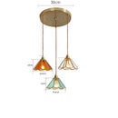 Axyaa Glass Copper LED Pendant Lamp Japanese Vintage Style for Bedroom Bar Cafe