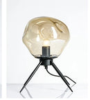 Axyaa Nordic Glass Table Light: Colorful Metal Lamp for Bedroom & Study