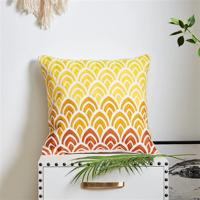 Axyaa Sea Starfish Navy Blue & Yellow Cushion Cover 45x45cm