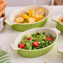 Axyaa 4-Piece Oval Baking Dish Set with Ceramic Handles - Ideal for Lasagne, Pie, Casserole