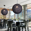 Axyaa Hemp Ball Chandelier: Modern Spherical Lights for Living Room, Dining Room, Kids' Decor