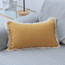 Axyaa Boho Tassled Cushion Cover in Beige/Grey/Blue/Yellow, 30x50cm/45x45cm