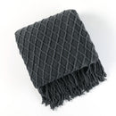 Axyaa Nordic Knit Faux Cashmere Sofa Blanket with Tassels