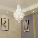 Blue Grey White Beads Chandelier Nordic Lighting for Kitchen Bedroom by Axyaa