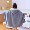Axyaa Winter Hooded Blanket: Thick Antistatic Fleece Throw Blanket for Home