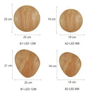 Axyaa Round Wooden Wall Lamp for Modern Nordic Interior Setting