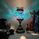 Axyaa Turkish Mosaic Aroma Table Lamp Vintage Art Deco Glass Bed Light