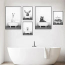 Axyaa Panda Giraffe Bear Elephant Nursery Wall Art Canvas Print