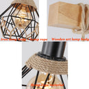 Axyaa Vintage Hemp Rope Wood Pendant Chandelier for Dining Room and Cafe