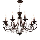 Axyaa Vintage Loft Retro Chandelier Beige Black American Candle Lamp Wrought Iron