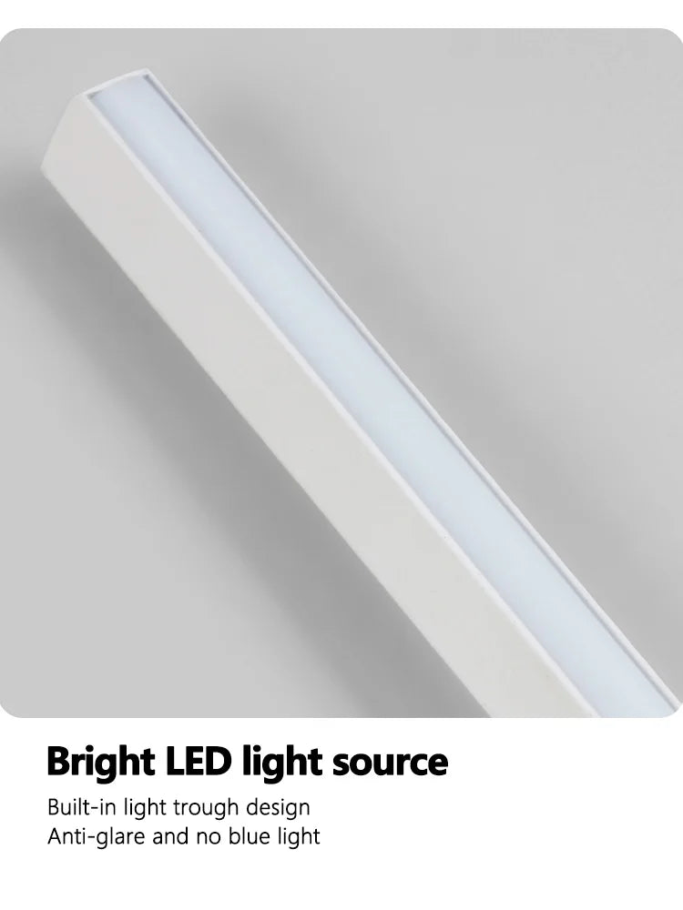Axyaa Black Long Strip Wall Lamp - Modern Minimalist Bedroom & Living Room Light